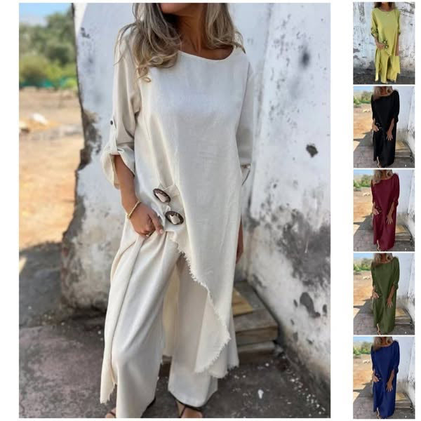 Everly – Elegant Cotton and Linen Two-Piece Suit