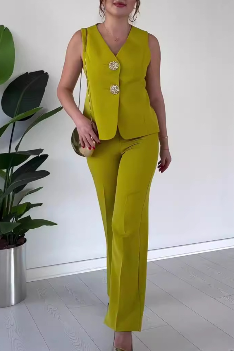 ARIANWEN – ELEGANT SOLID COLOR PATCHWORK V-NECK TWO-PIECE SET