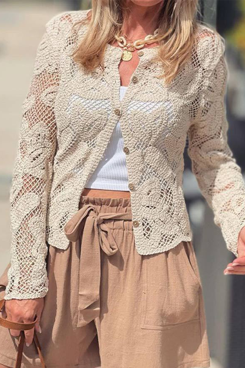 AMANI – CASUAL DAILY HOLLOW OUT BUTTONED OUTERWEAR