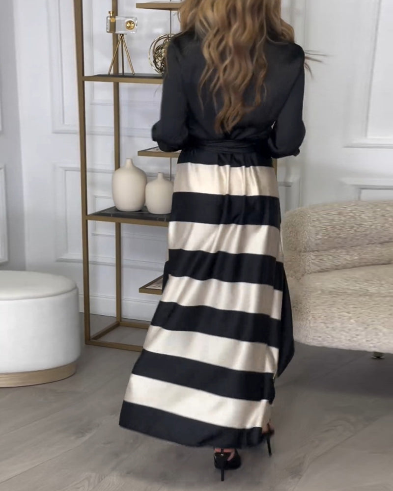 Ariana - Striped Elegance Dress