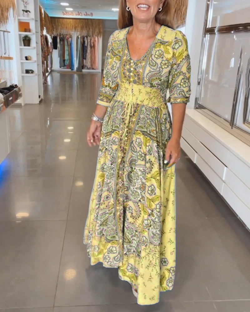 Mia – Elegant Holiday V-Neck Dress