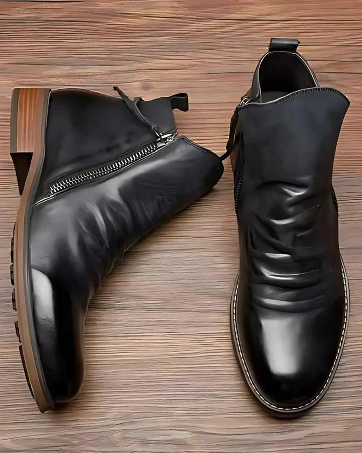 Effortless Elegance Leather Ankle Boots