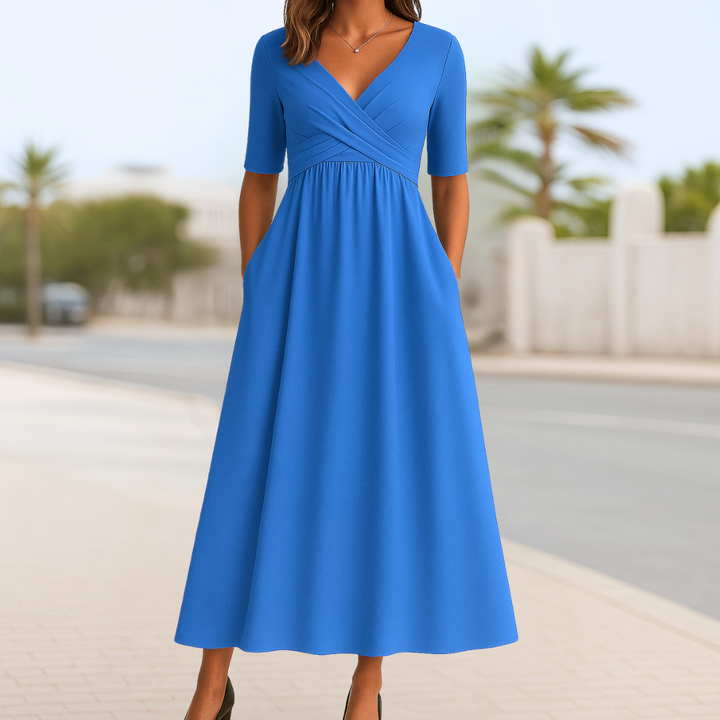 Avery™ | Crossed dress with short sleeves