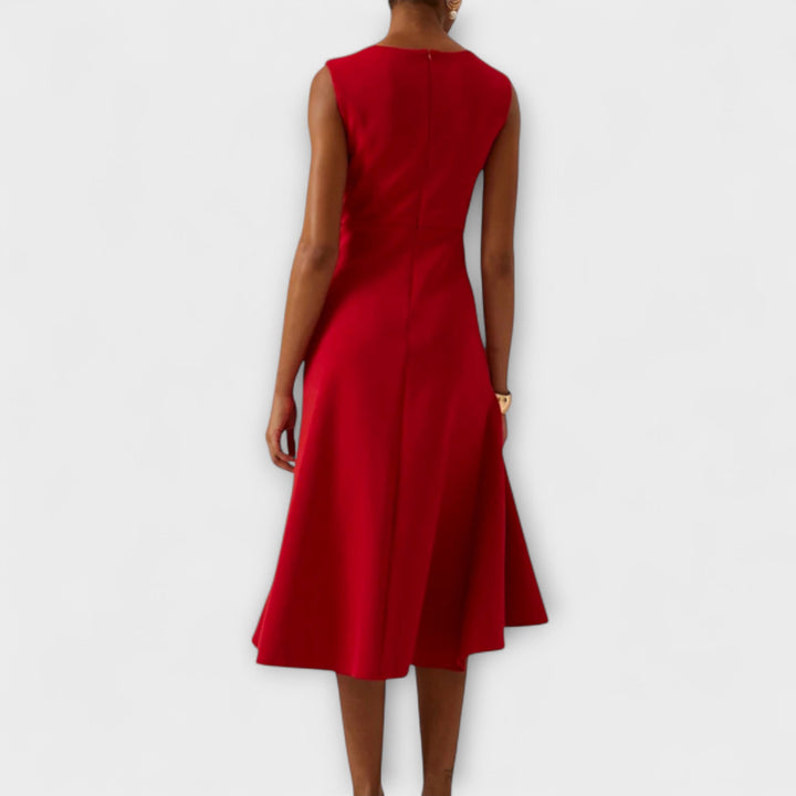 Juliette – Elegant Draped Asymmetrical Midi Dress