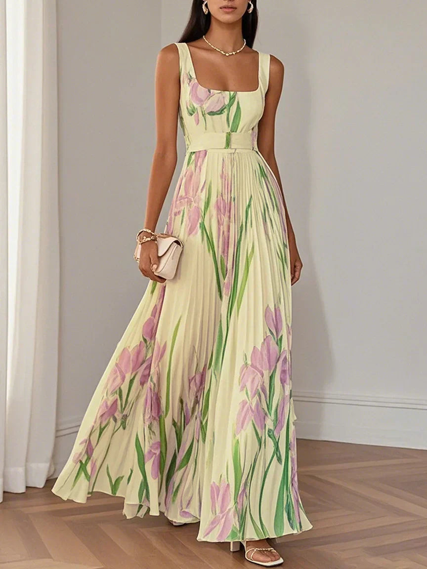 Mary - Elegant Pleated Maxi Dress