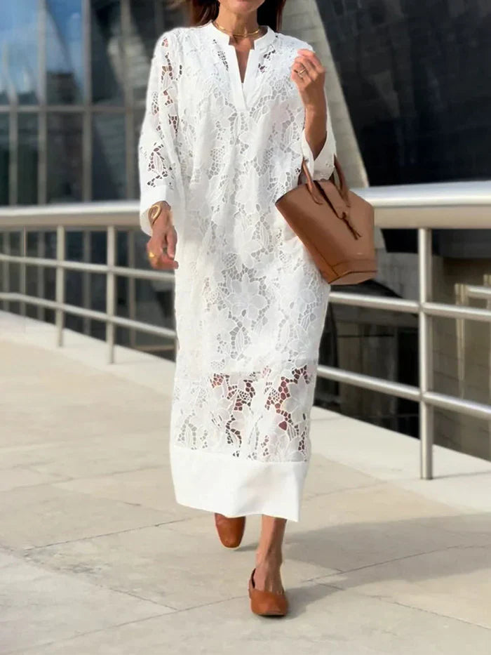 ALINA – ELEGANT LACE WHITE DRESS