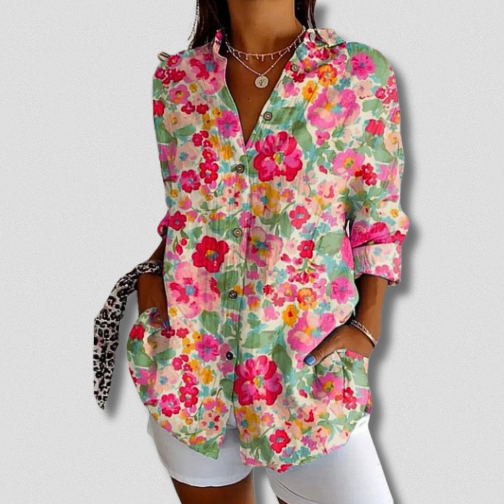 Fallon | Long Sleeve Floral Button-Down Shirt