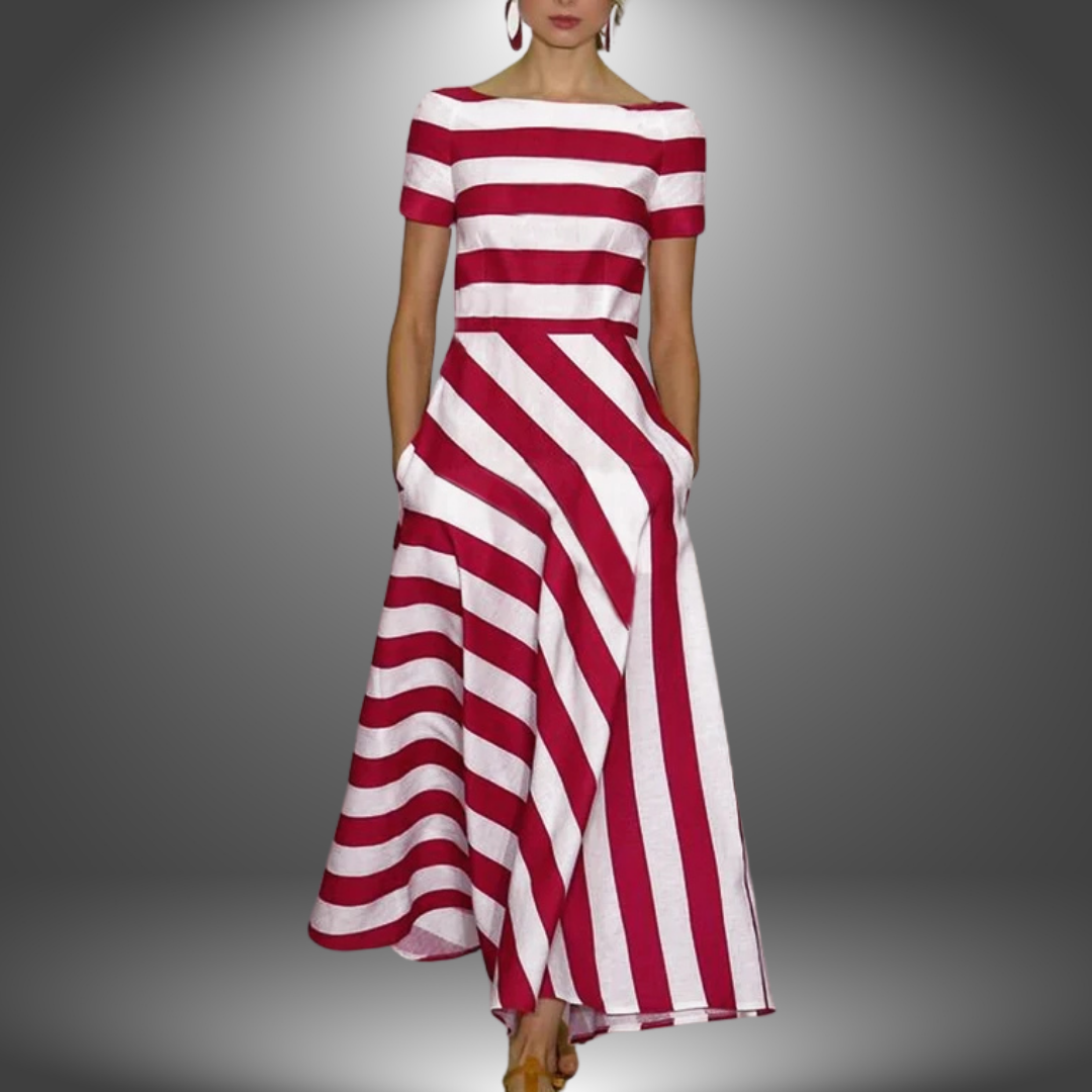 Natalia - Long Stripe Dress, Handmade