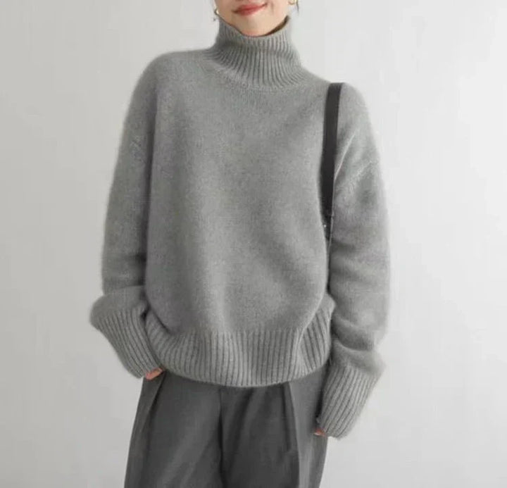 Kayla - High Collar Loose Knitted Sweater