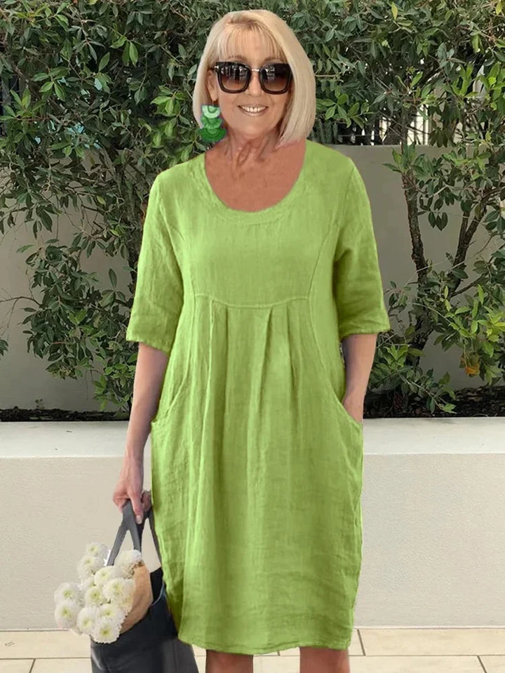 ELYSSIA – CASUAL COTTON POCKET TUNIC DRESS