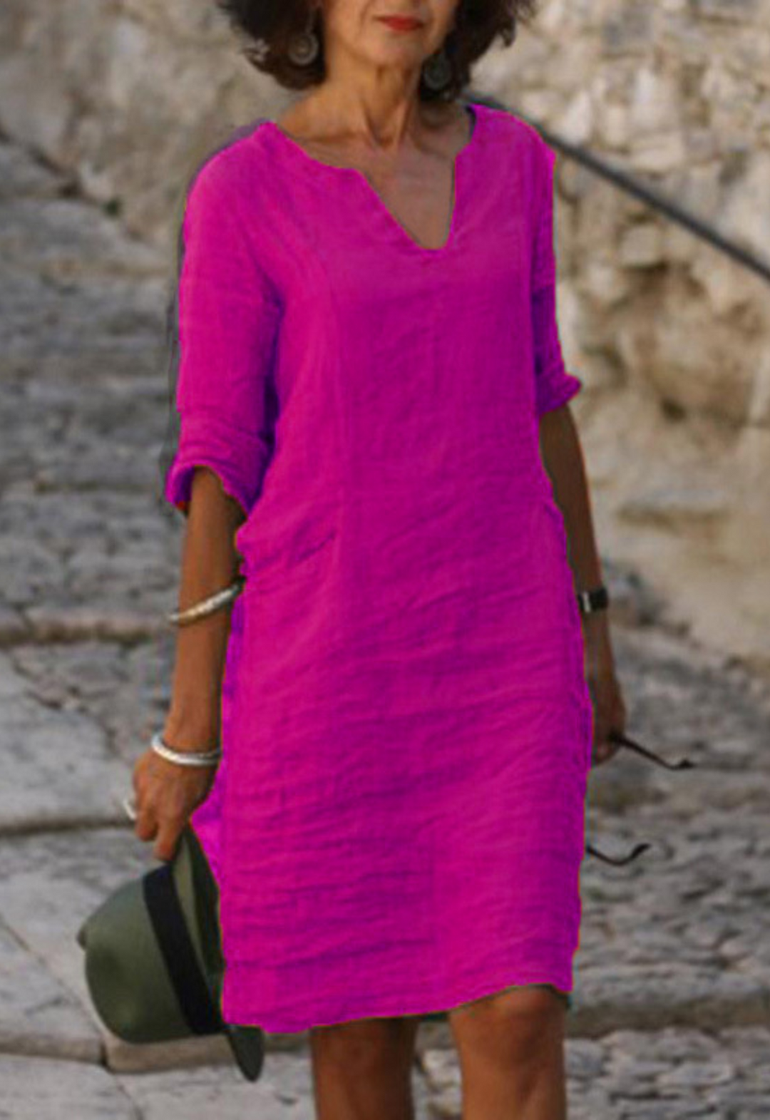 Elvy - Sleek V-Neck Dress