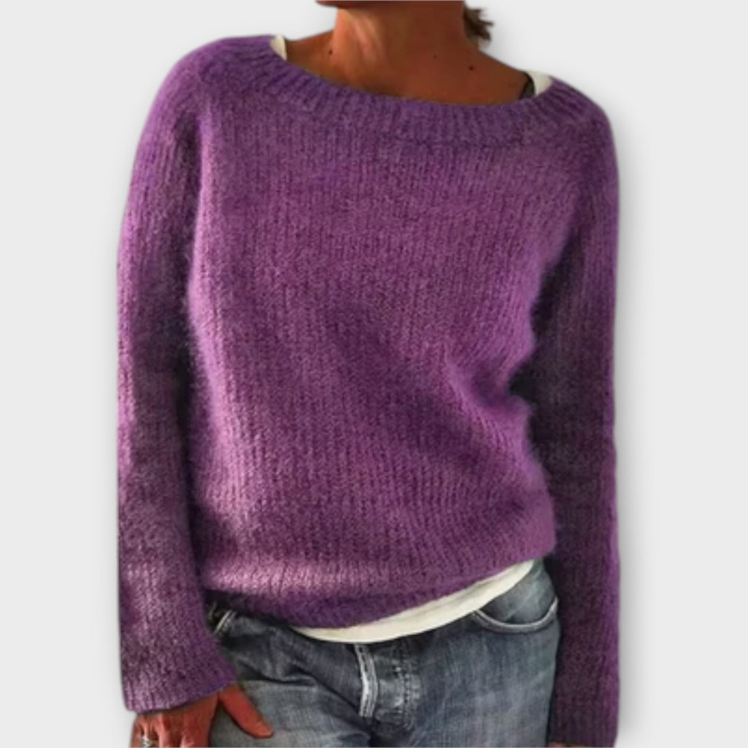 VENALARAE – SOLID COLOR KNIT SWEATER