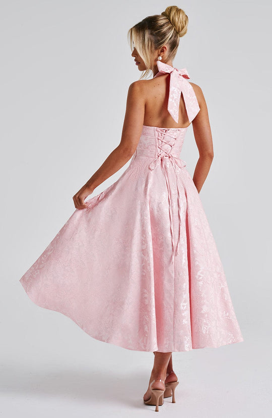 AVALYN – ELEGANT HALTER MIDI DRESS