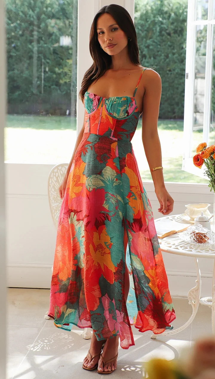 ADALYN – TROPICAL FLORAL MAXI DRESS