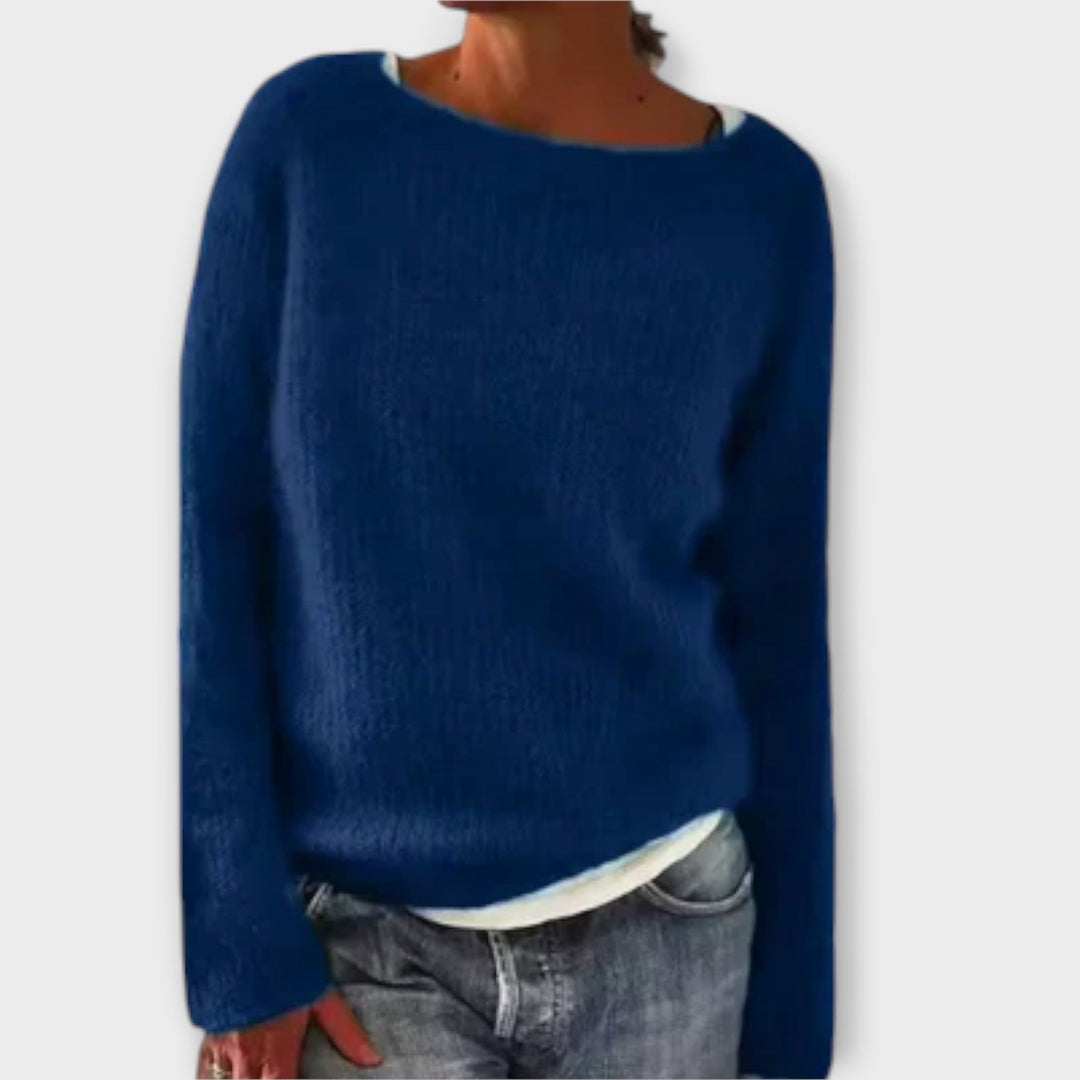 VENALARAE – SOLID COLOR KNIT SWEATER