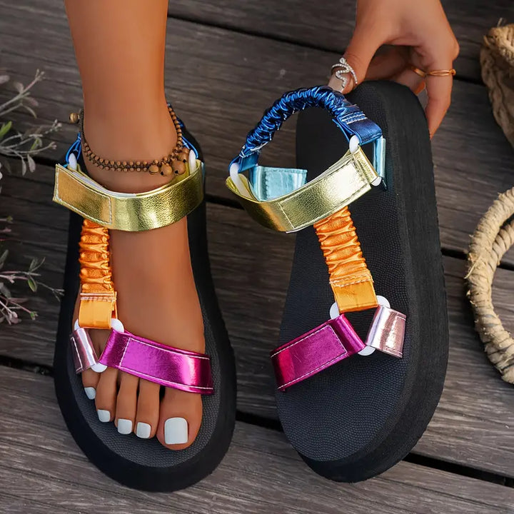 Aura - Iridescent Platform Sandal