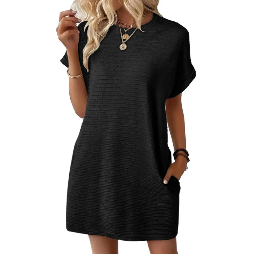 ROMINA – CASUAL MINIMALIST ROUND NECK SUMMER DRESS