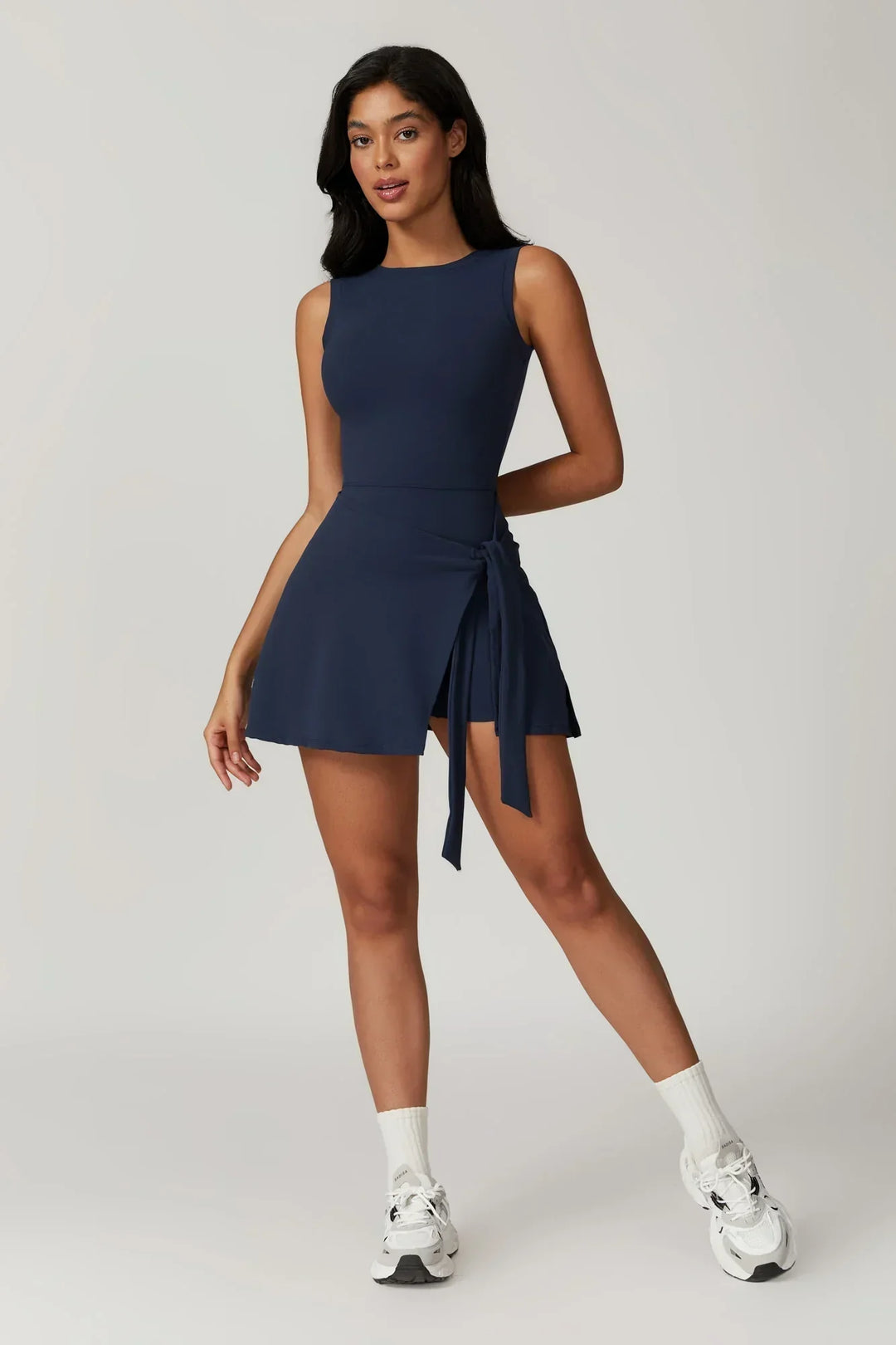 Celeste – High Collar Dress with Integrated Shorts