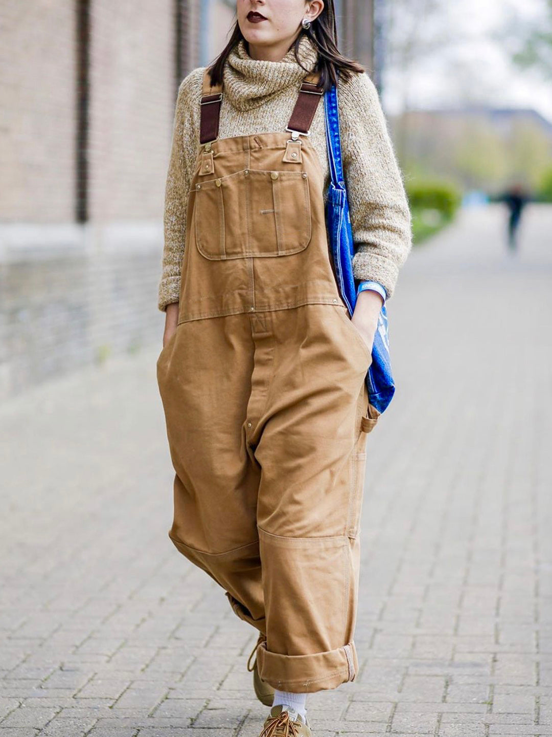 Women's Canvas Dungarees – Relaxed Fit & Workwear-Inspired Style