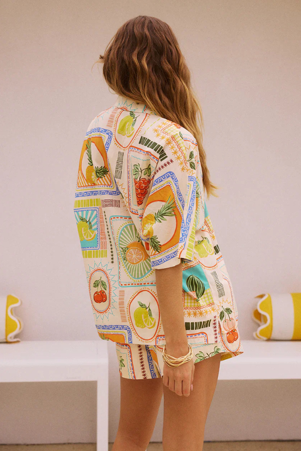 AMORELLE – GEOMETRIC PRINT SUMMER SHIRT AND SHORT SET