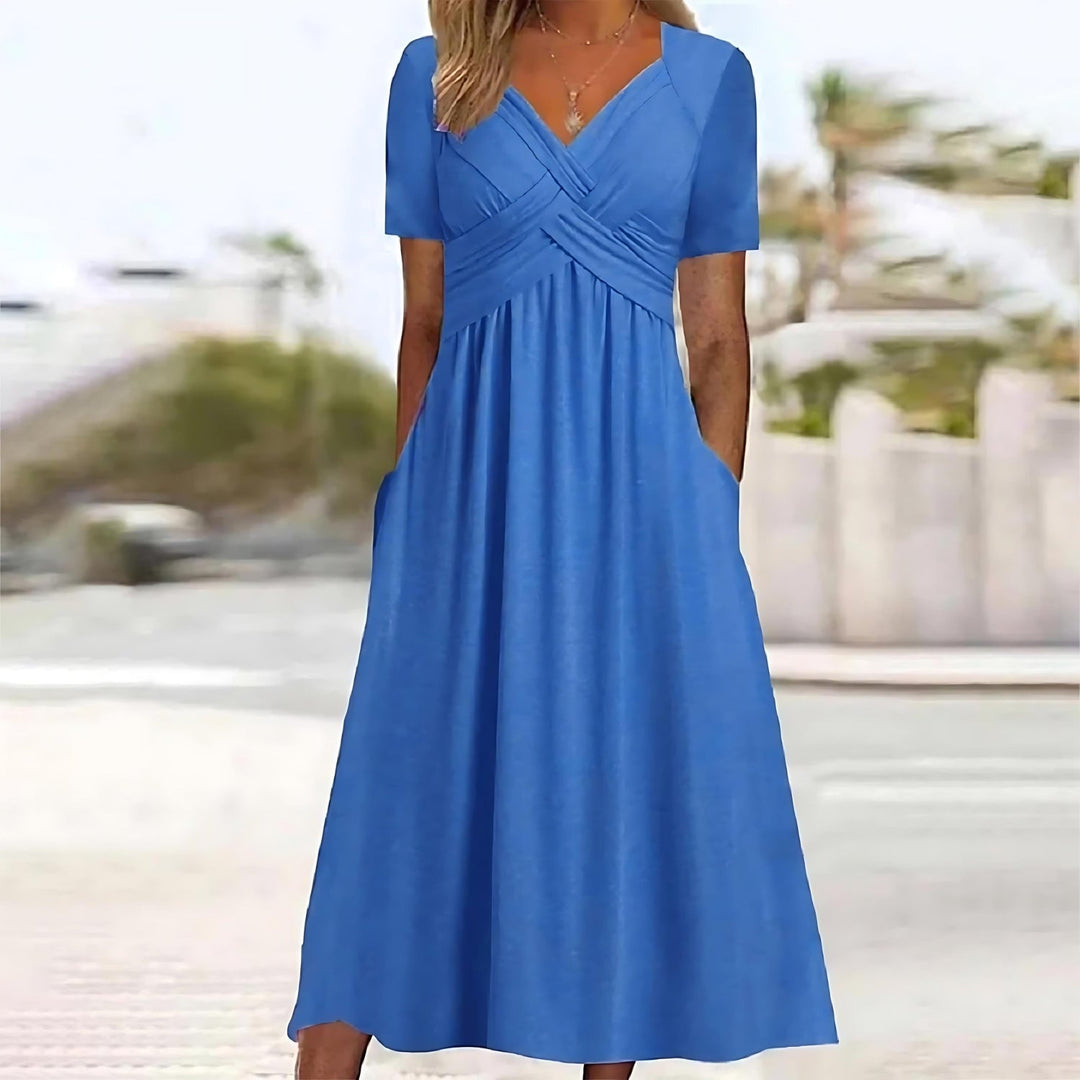 THESSALY – MIDI DRESS WITH TUMMY COVERAGE