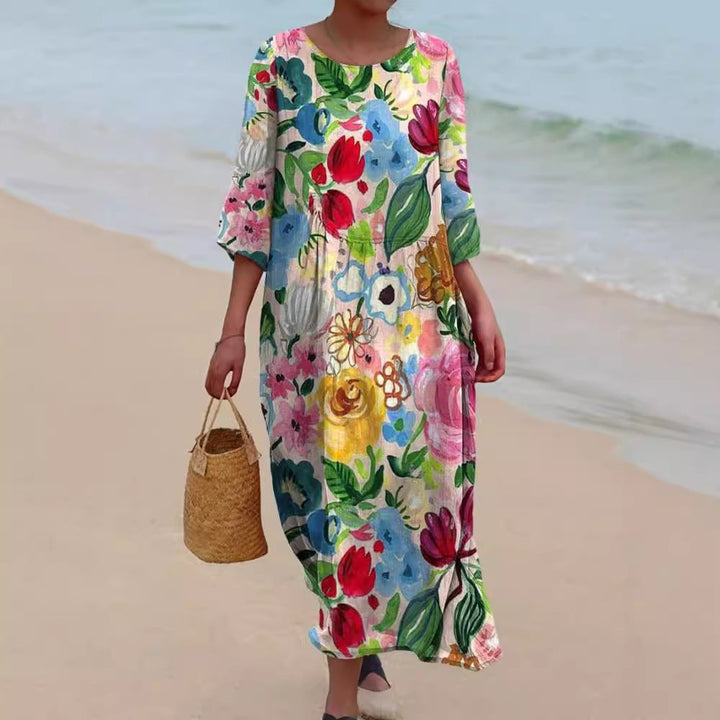 ZEVELYNE – FLORAL PRINTED MIDI DRESS