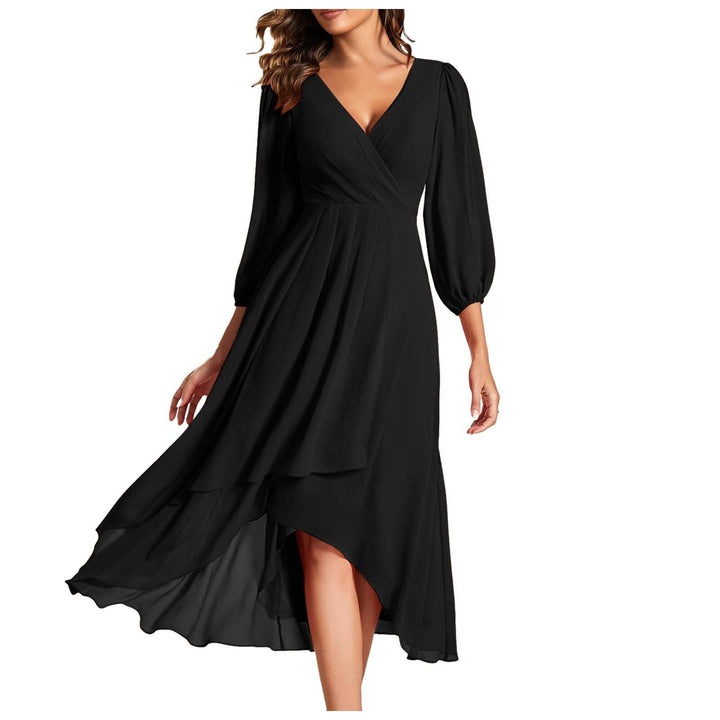 Laia - Long-sleeved dress with V-neckline
