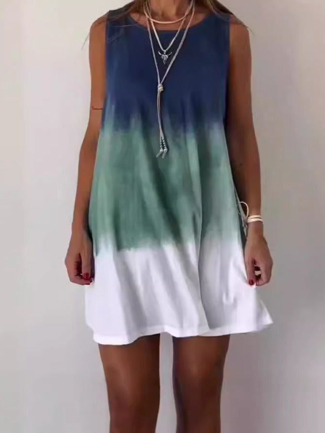 ORISSAYA – CASUAL GRADIENT DRESS