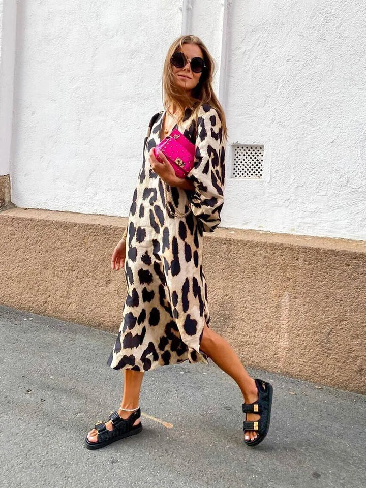 NORI – LEOPARD PRINT MAXI DRESS