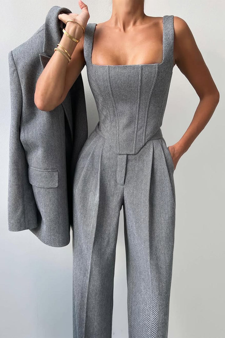 KIAVARA – THREE-PIECE SET WITH DOUBLE-BREASTED BLAZER