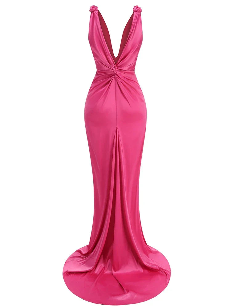 Zoey - Sleek Pleated Sleeveless Maxi Dress