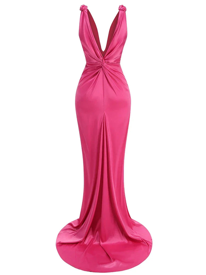 Zoey - Sleek Pleated Sleeveless Maxi Dress