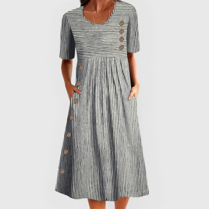 Wanda - Striped Midi Dress