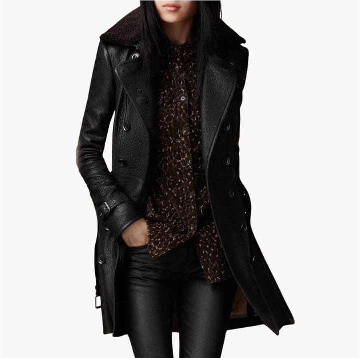 Clara - Leather Trench Coat