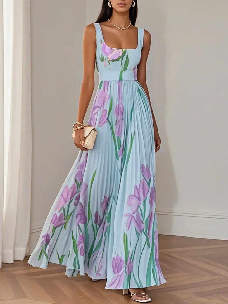 Mary - Elegant Pleated Maxi Dress