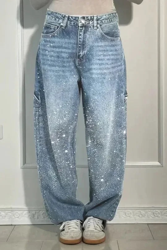 Victoria - High-Waist Glitter Jeans