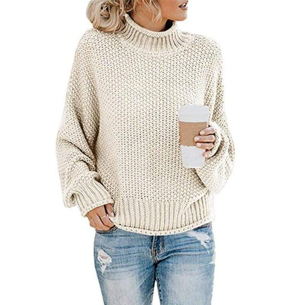ZEVANYA – LOOSE KNIT PULLOVER SWEATER WITH EFFORTLESS STYLE