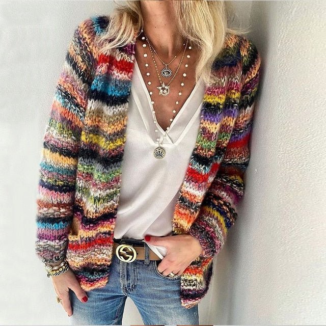 Emily - Cozy Multicolor Cardigan