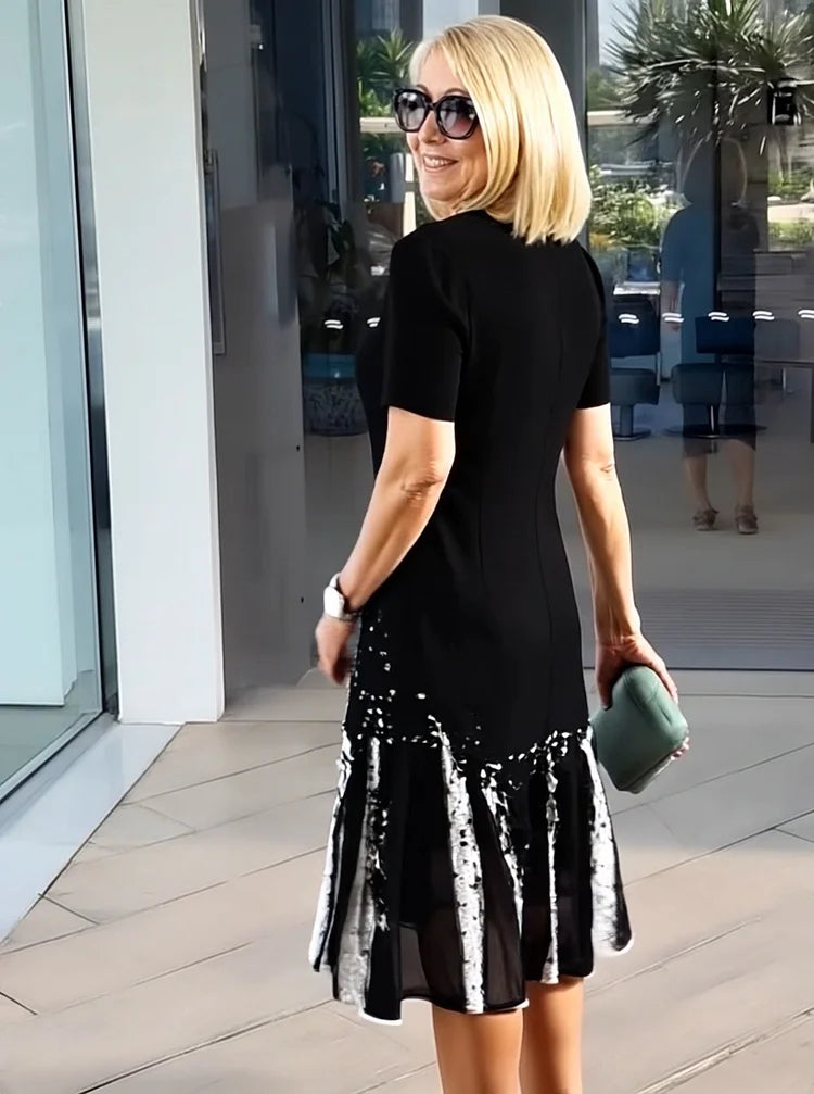 SHIRA – COMFORTABLE LOOSE PRINTED MEDIUM DRESS