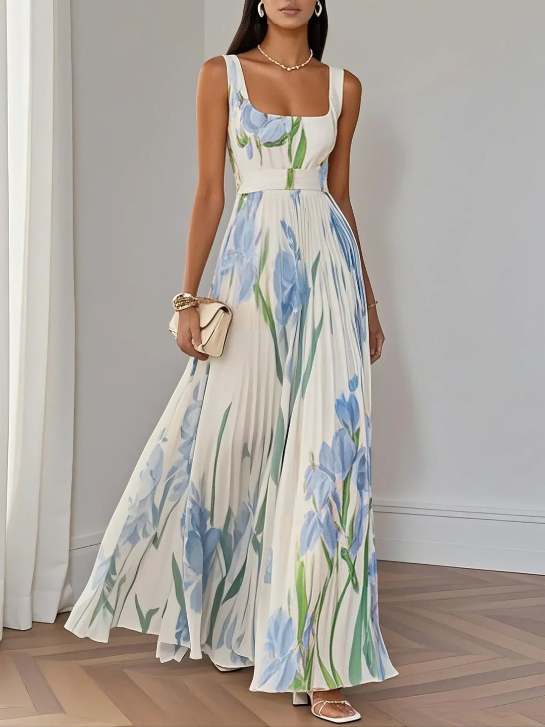 Orynellea – Elegant Pleated Maxi Dress