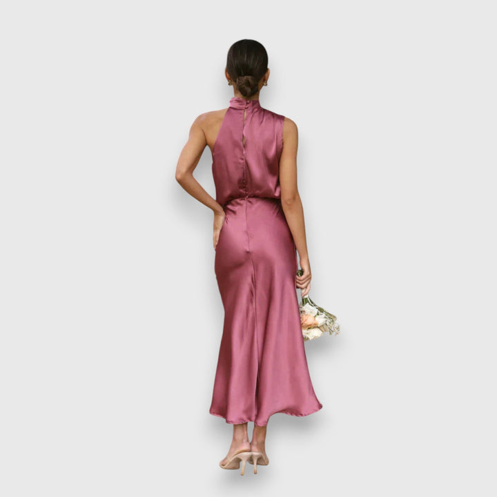 Daisy - Elegant Satin Halter Dress