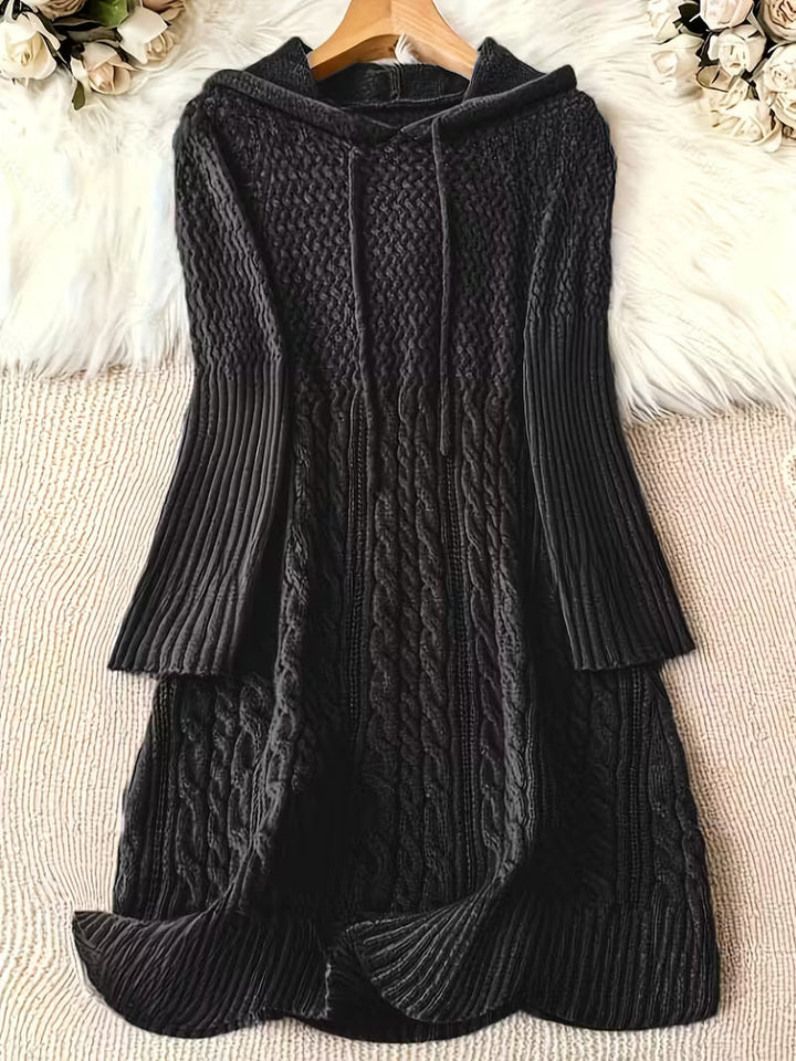 JAKYNTA – CASUAL HOODED SWEATER DRESS