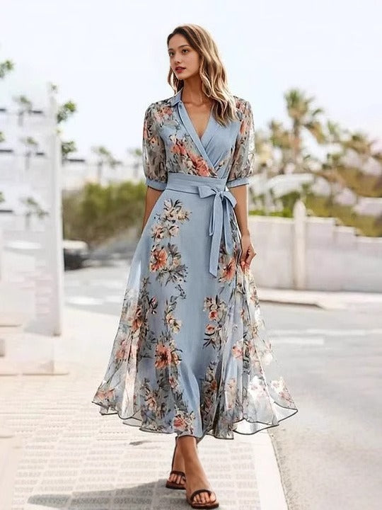 ORIELA – ELEGANT V-NECK DRESS