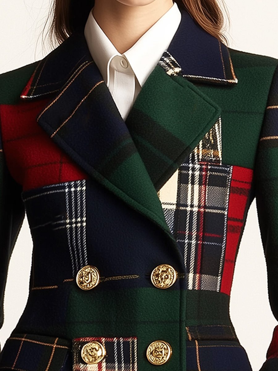 Thiralyssea – Classic Wool Plaid Jacket