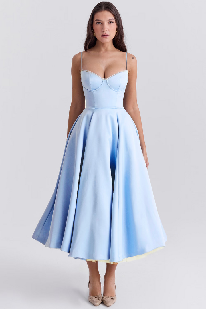 KAESSIRAE – ELEGANT TULLE MIDI DRESS FOR SPRING