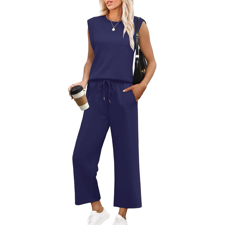 EVANIA – CASUAL SLEEVELESS TOP & WIDE CROPPED PANTS SET