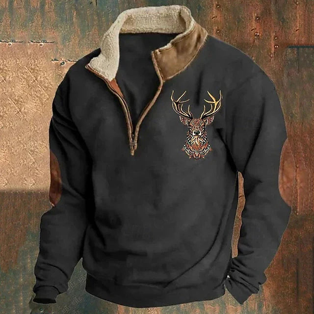 CHRISTOS – PREMIUM SWEATER WITH DEER DETAIL