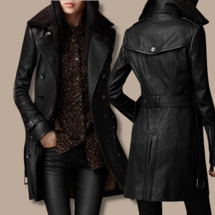 Clara - Leather Trench Coat