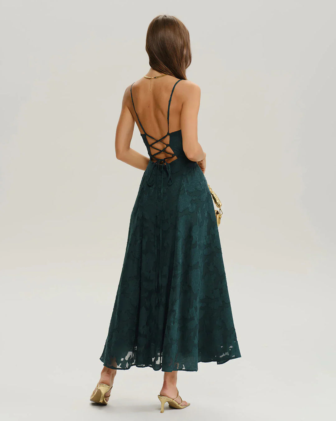 ELARA – JACQUARD SLIP BACKLESS MAXI DRESS